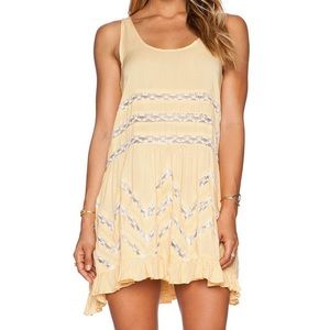 ✨Yellow Trapeze Lace Free People Dress (Small)